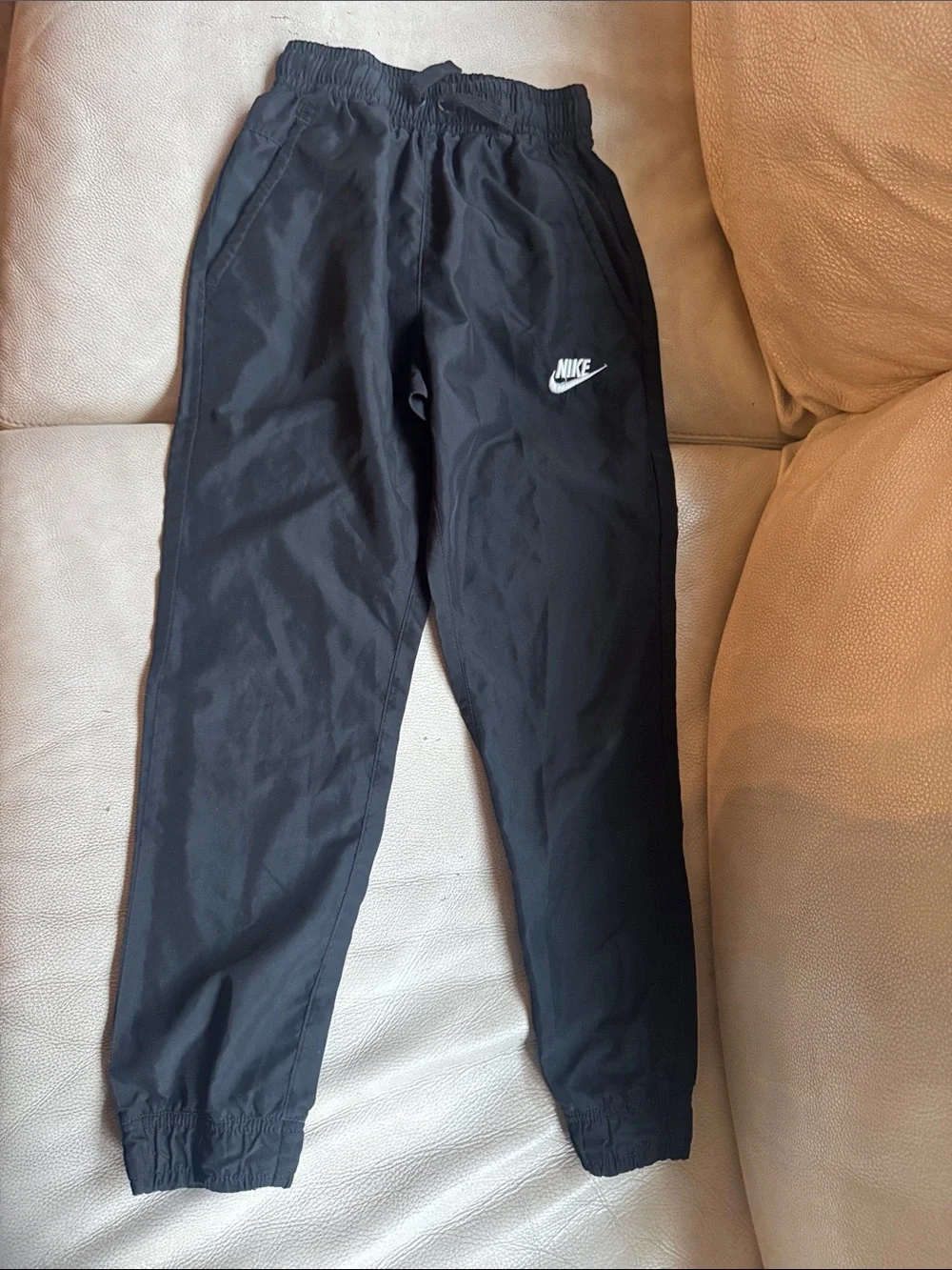 Nike Black Kids Joggers with White Swoosh